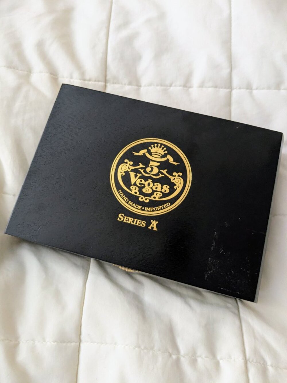5 Vegas Series A Empty Cedar Wood Cigar Box Apotheosis Black Gold Decor Luxe